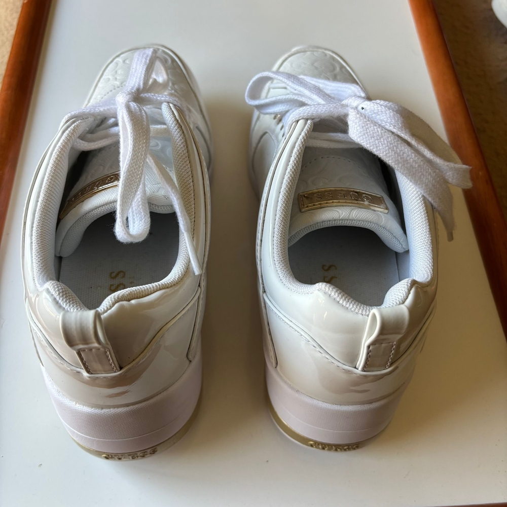 Guess White Sneakers with Gold Details - Picture 3 of 7